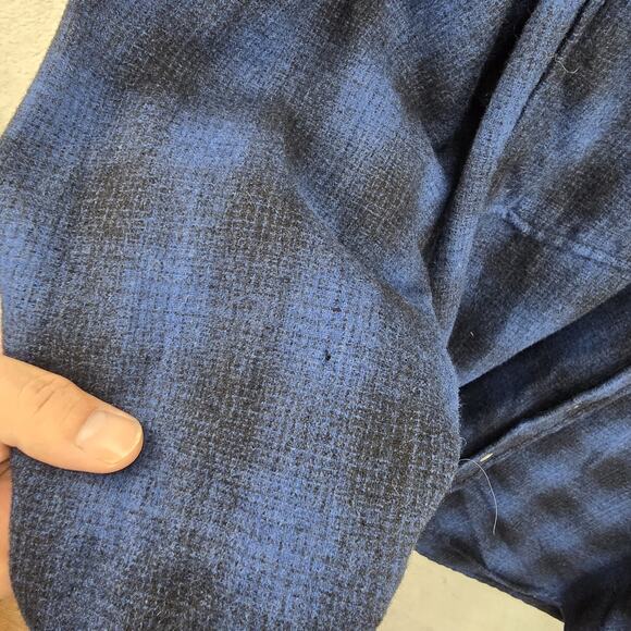 HOLES Pendleton Shirt Mens Medium Blue Plaid Virgin Wool Button Down Long Sleeve - Picture 8 of 12